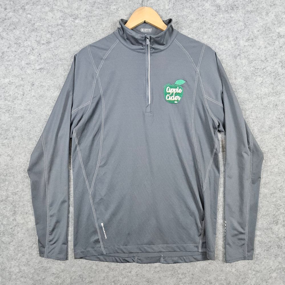 Ogio Endurance Activewear Quarter Zip Size M Gray Sauk Valley Apple Cider